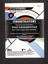 Kyle Stowers 2023 Finest Finest Autographs Green Wave Refractor #FA-KS #/99