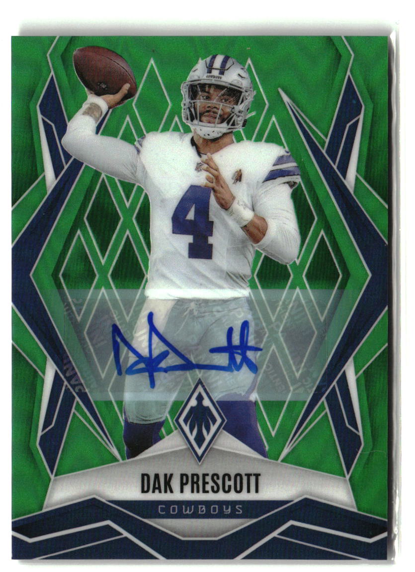 Dak Prescott 2025 Panini Phoenix Base Autographs Green Prizm #29 #/25