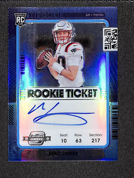 Mac Jones 2021 Panini Contenders Optic Rookie Ticket Teal #109B /35