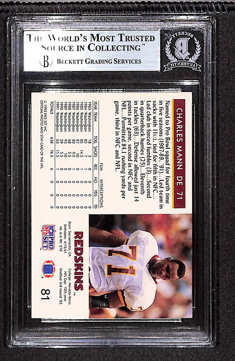 Charles Mann 1992 Pro Set #81 BGS Authentic