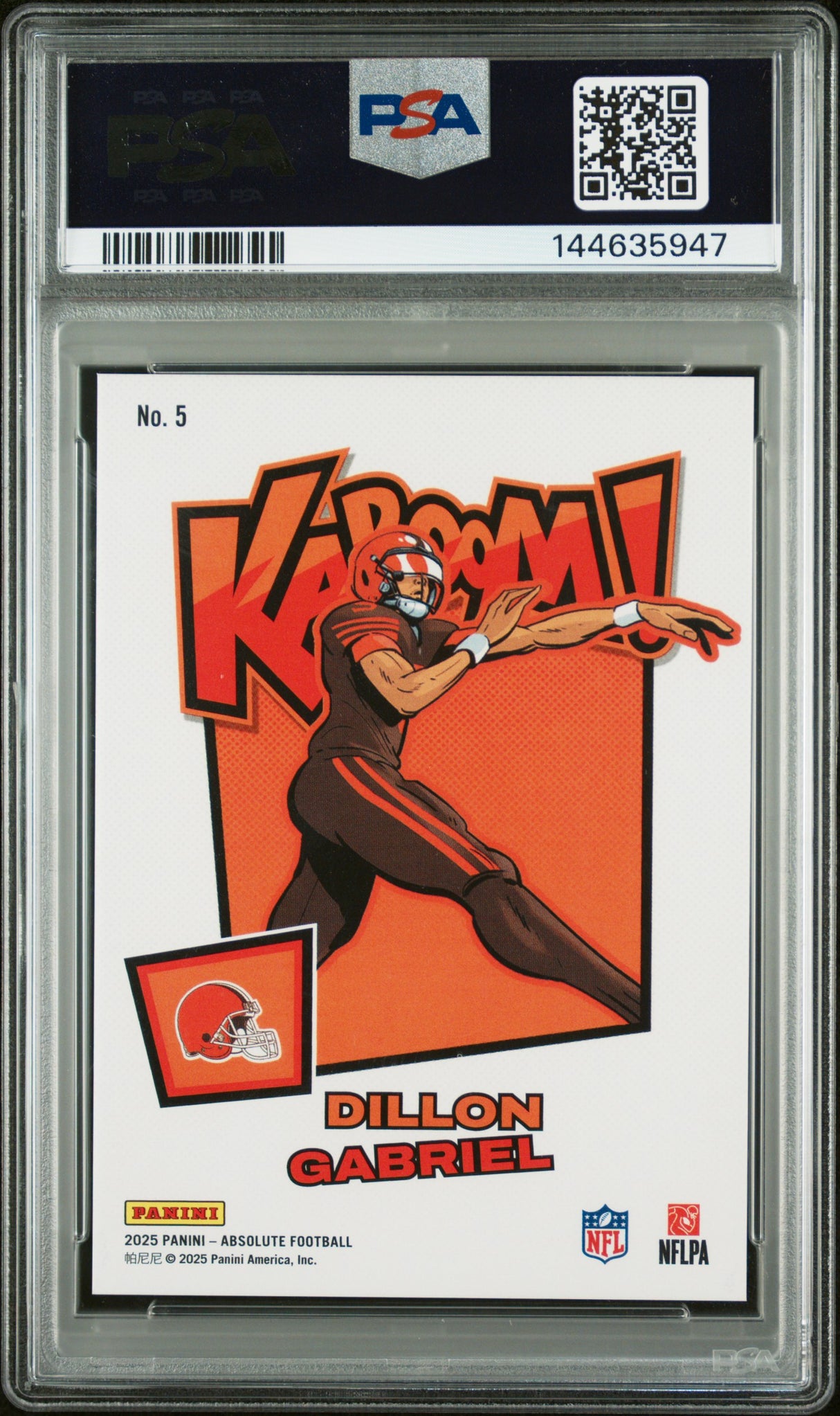 Dillon Gabriel 2025 Panini Absolute Kaboom! Horizontal #5 PSA 10