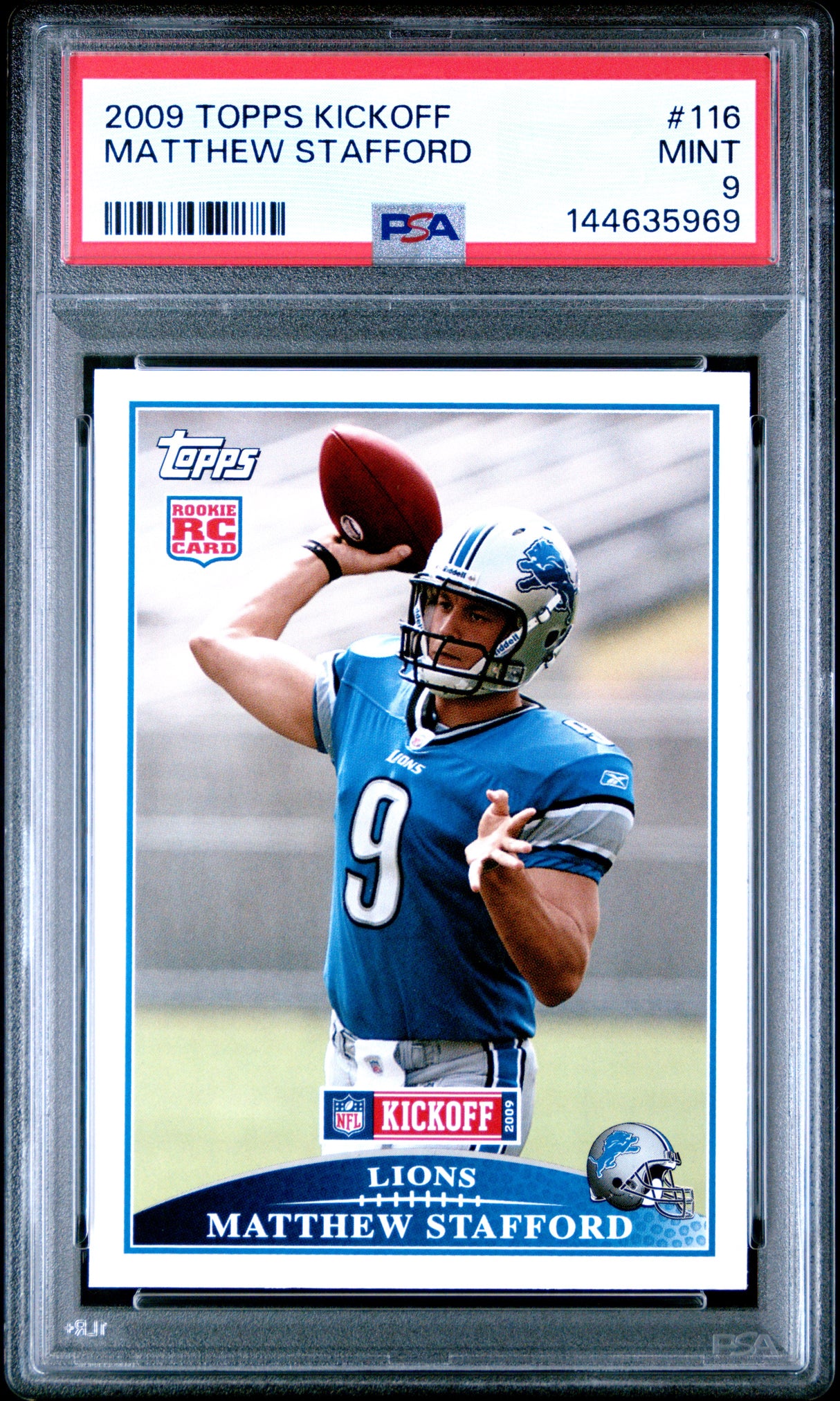 Matthew Stafford 2009 Topps Kickoff #116 PSA 9