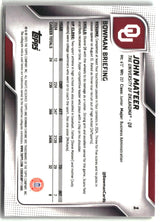 John Mateer 2025 Bowman University Chrome Yellow Refractor #1 #/350