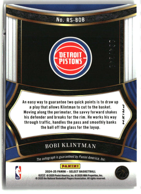 Bobi Klintman 2024-25 Panini Select Rookie Signatures #RS-BOB #/249