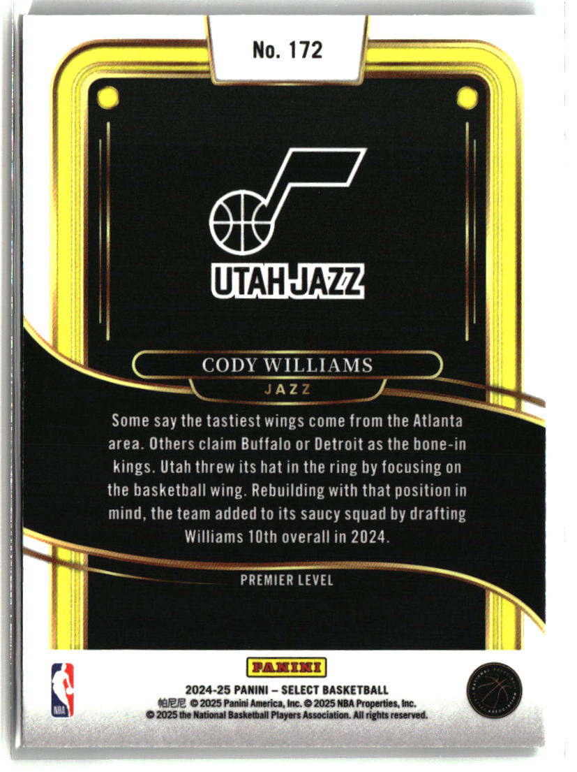 Cody Williams 2024-25 Panini Select #172