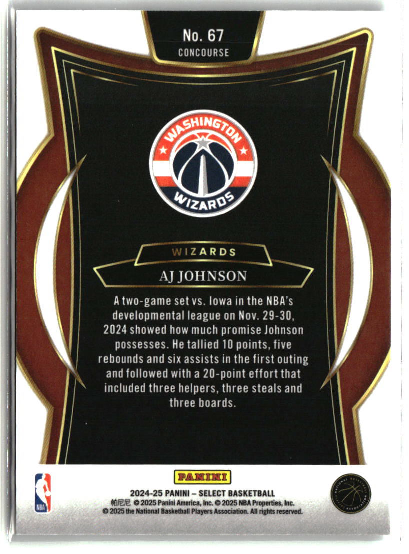 AJ Johnson 2024-25 Panini Select #67