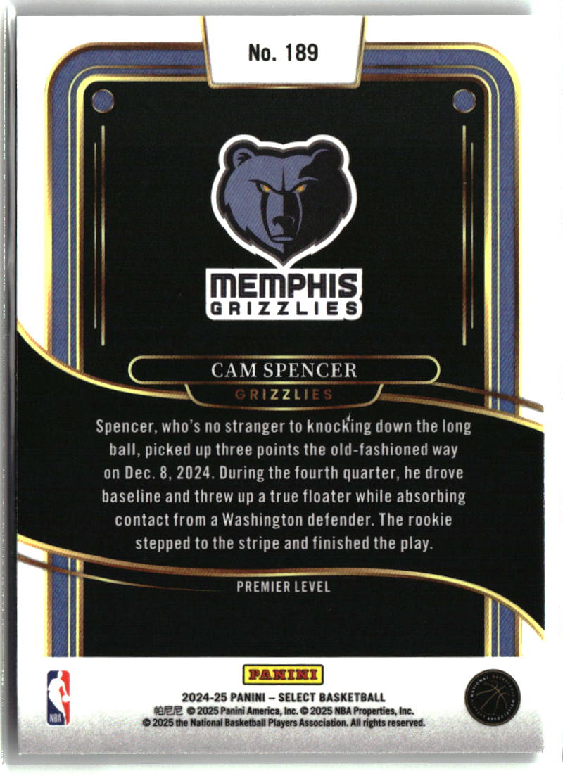 Cam Spencer 2024-25 Panini Select #189