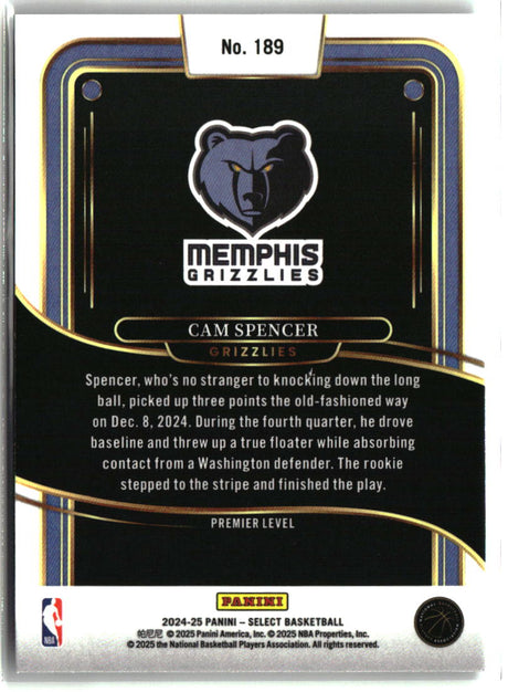 Cam Spencer 2024-25 Panini Select #189