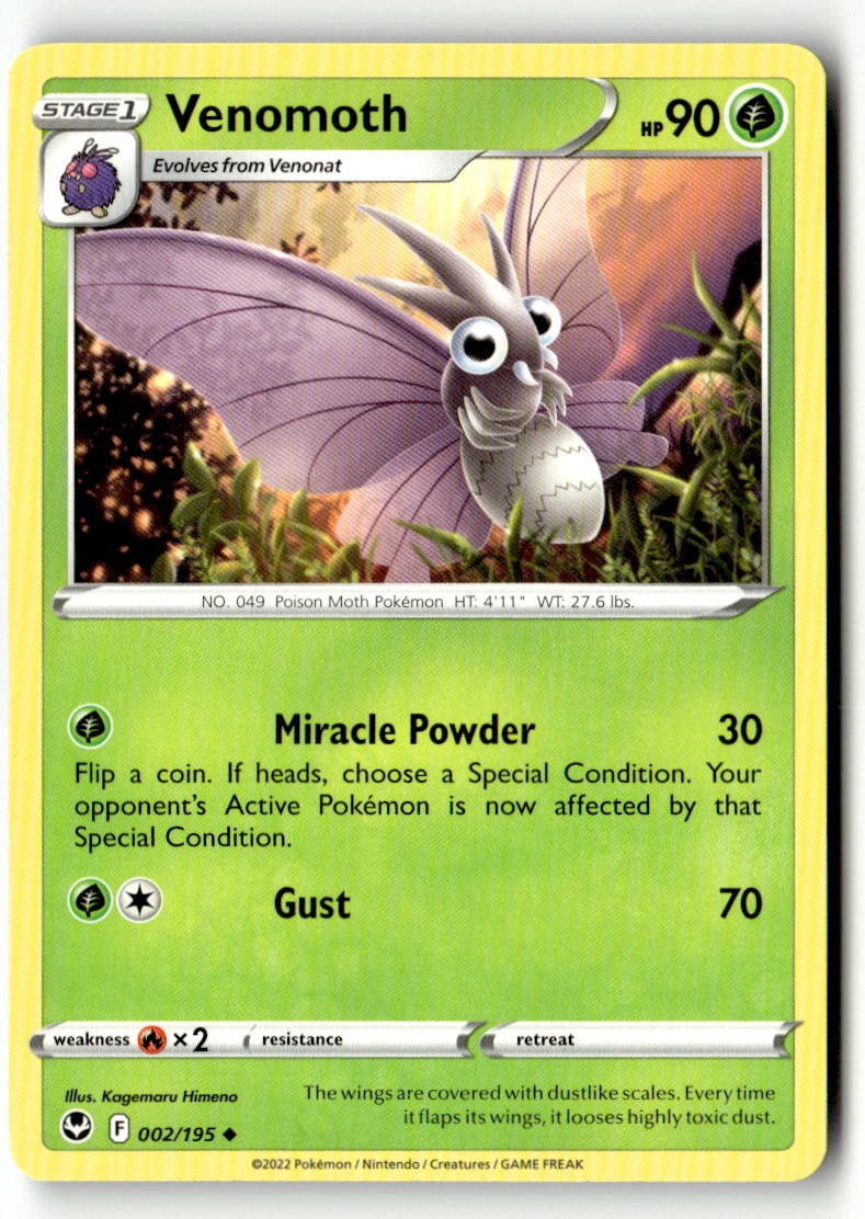 Venomoth - 002/195 - [SWSH12 - SWSH12: Silver Tempest]