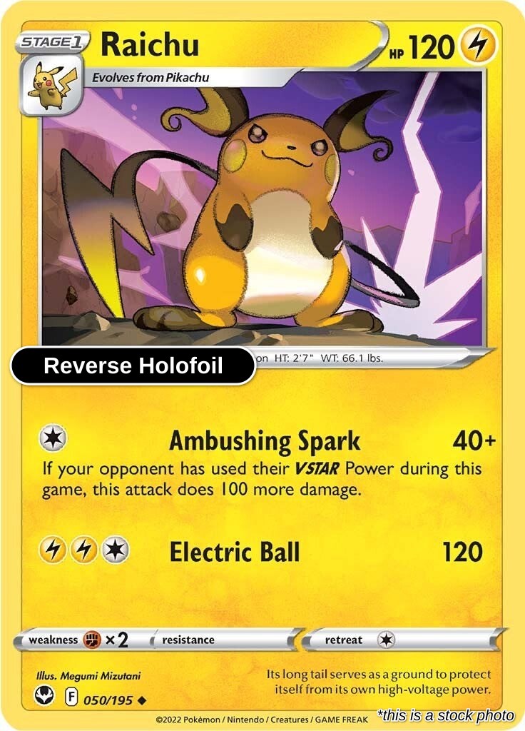 Raichu - 050/195 - [SWSH12 - SWSH12: Silver Tempest] - Reverse Holofoil