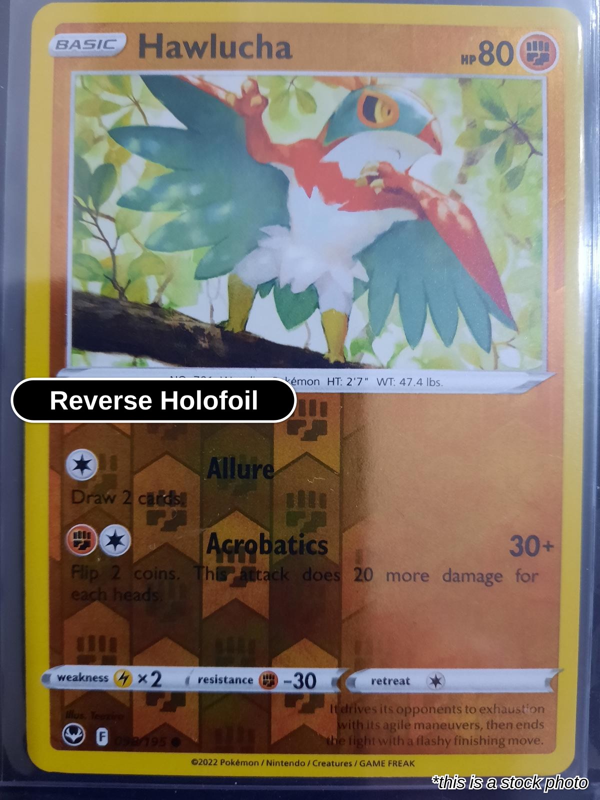 Hawlucha - 098/195 - [SWSH12 - SWSH12: Silver Tempest] - Reverse Holofoil
