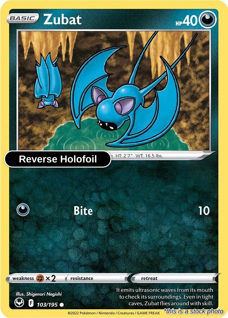 Zubat - 103/195 - [SWSH12 - SWSH12: Silver Tempest] - Reverse Holofoil