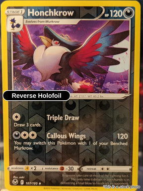 Honchkrow - 107/195 - [SWSH12 - SWSH12: Silver Tempest] - Reverse Holofoil