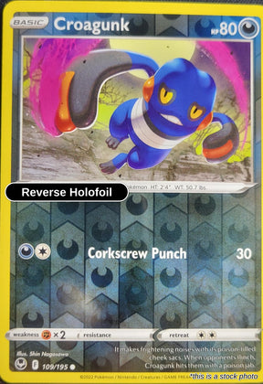 Croagunk - 109/195 - [SWSH12 - SWSH12: Silver Tempest] - Reverse Holofoil