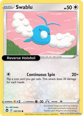 Swablu - 142/195 - [SWSH12 - SWSH12: Silver Tempest] - Reverse Holofoil