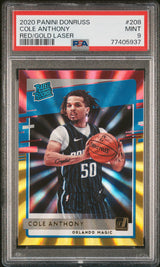 Cole Anthony 2020-21 Donruss Holo Red and Gold Laser #208 PSA 9