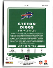 Load image into Gallery viewer, Stefon Diggs 2021 Donruss Optic Pink Velocity #51 #/79
