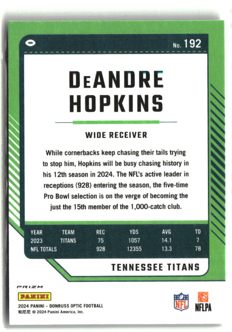 DeAndre Hopkins 2024 Donruss Optic Holo #192
