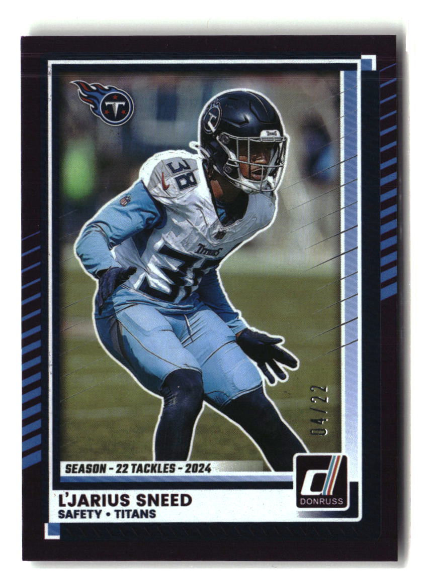 L'Jarius Sneed 2025 Donruss Season Stat Line #198 #/22