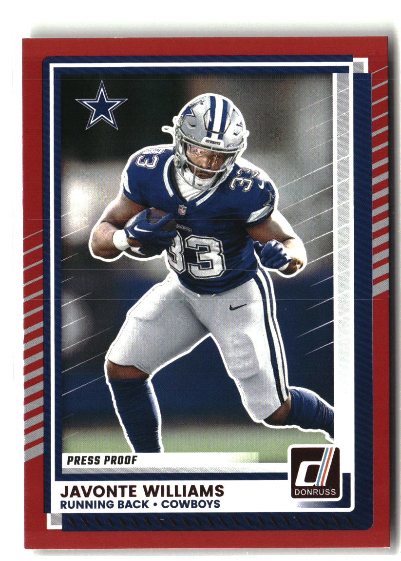 Javonte Williams 2025 Donruss Press Proofs Red #265