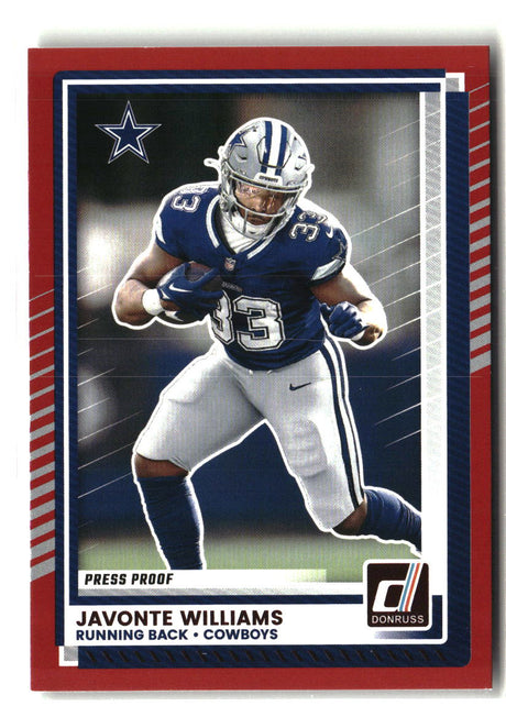 Javonte Williams 2025 Donruss Press Proofs Red #265