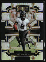 Lamar Jackson 2023 Panini Select Silver Prizms Die Cuts #7