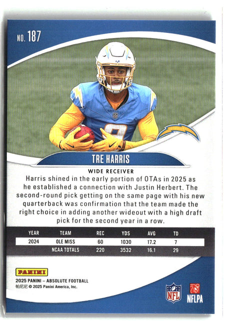 Tre Harris 2025 Panini Absolute Retail #187
