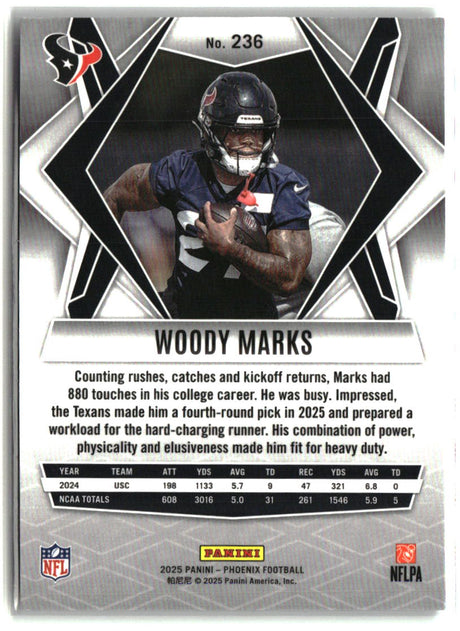 Woody Marks 2025 Panini Phoenix Silver Hyper Prizm #236