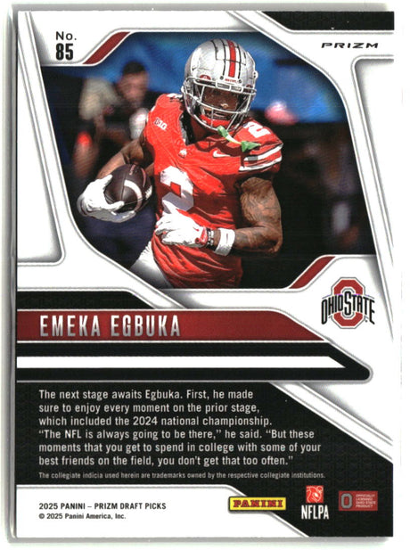 Emeka Egbuka 2025 Panini Prizm Draft Picks Prizms Gold Ice #85
