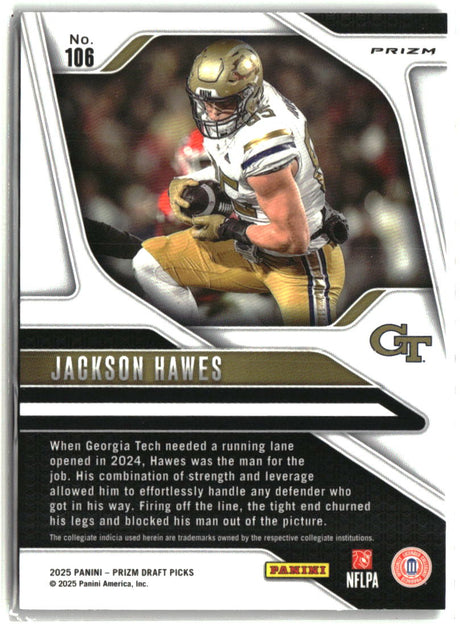 Jackson Hawes 2025 Panini Prizm Draft Picks Prizms Purple Wave #106