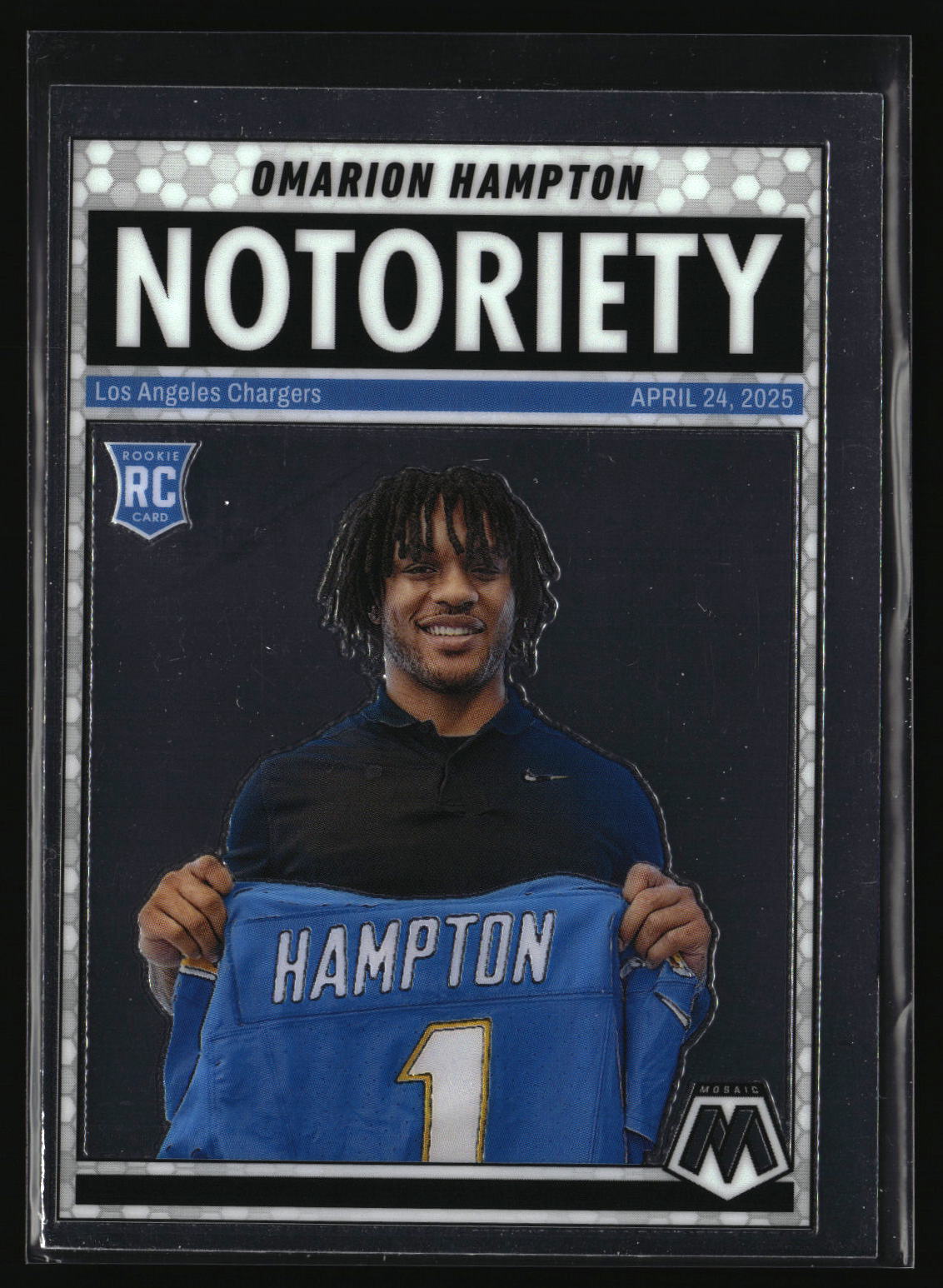 Omarion Hampton 2025 Panini Mosaic Notoriety #20
