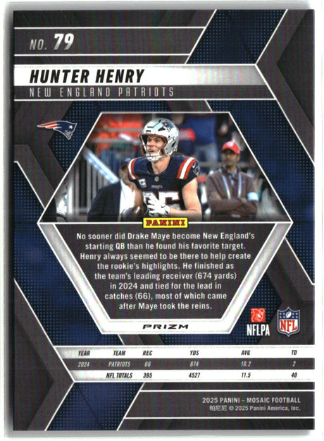 Hunter Henry 2025 Panini Mosaic Blue Scope #79