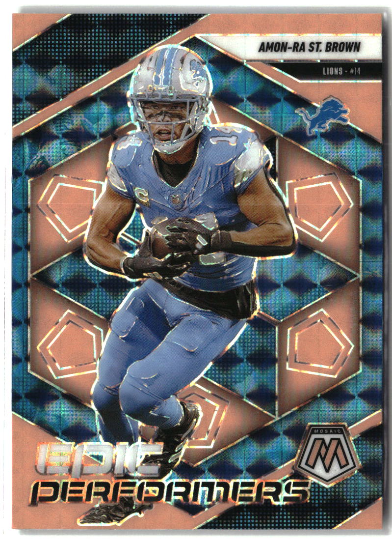 Amon-Ra St. Brown 2025 Mosaic Epic Performers Mosaic Orange Fluorescent #5