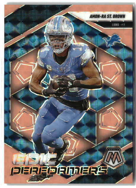Amon-Ra St. Brown 2025 Mosaic Epic Performers Mosaic Orange Fluorescent #5