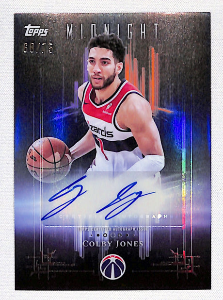 Colby Jones 2025-26 Topps Midnight Dark Marks Signatures Dusk #DM-CJ #/75