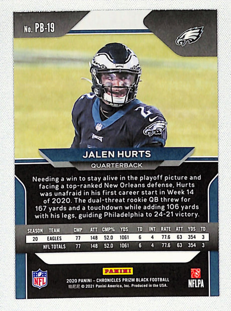 Jalen Hurts 2020 Panini Chronicles Prizm Black #PB-19
