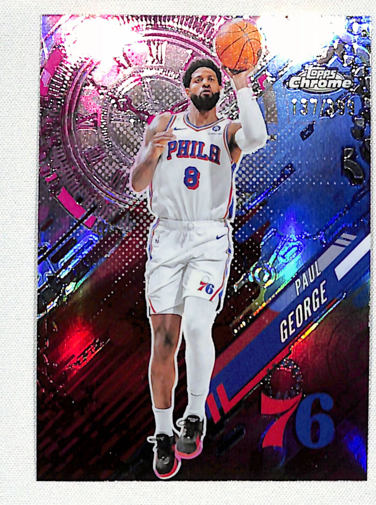 Paul George 2025-26 Topps Chrome Go Time Magenta Refractor #GT-15 #/399