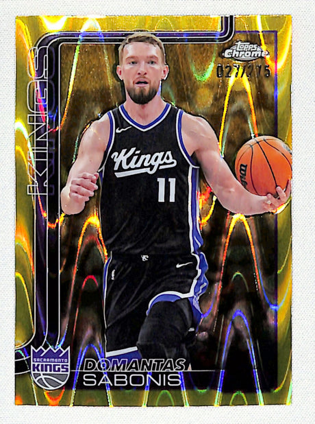 Domantas Sabonis 2025-26 Topps Chrome Yellow RayWave Refractor #229 #/275