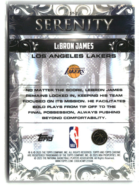 LeBron James 2025-26 Topps Chrome Serenity #SY-2