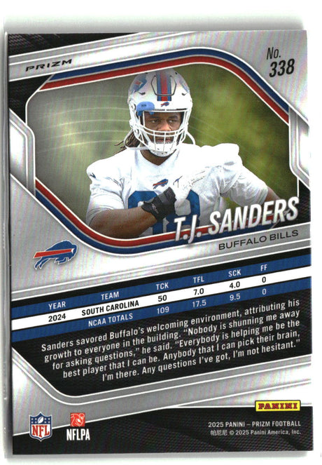 T.J. Sanders 2025 Panini Prizm White Disco #338