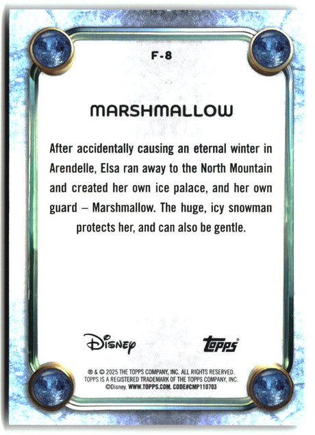 Marshmallow 2025 Topps Disney Wonder Frozen Character Variation #F-8