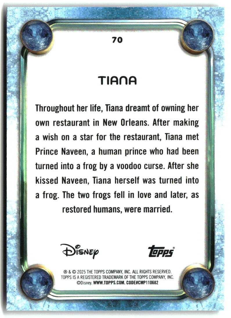 Tiana 2025 Topps Disney Wonder #70