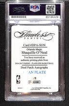 Load image into Gallery viewer, Shaquille O&#39;Neal 2016-17 Flawless Printing Plate #DPA-SON 1/1 PSA/DNA Auto 10
