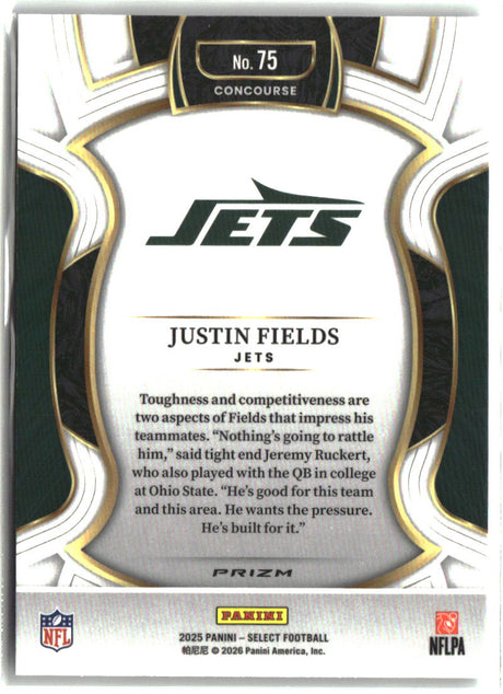 Justin Fields 2025 Panini Select Silver Prizm #75