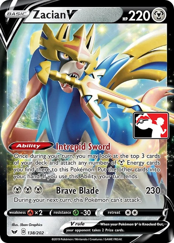 Image for Zacian V (138/202) (Prize Pack Series Cards) - Pokemon