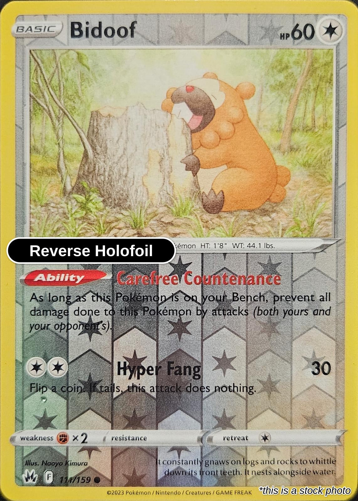 Bidoof - 111/159 - [CRZ - SWSH: Crown Zenith] - Reverse Holofoil