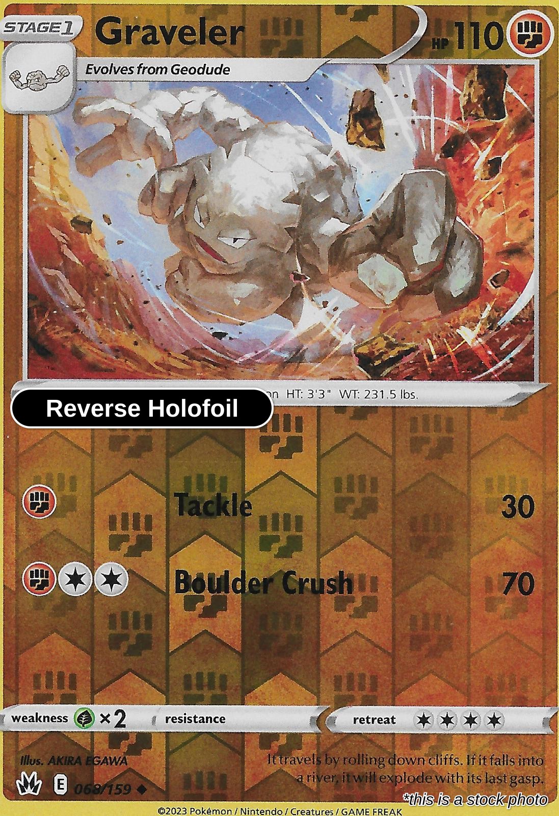 Graveler - 068/159 - [CRZ - SWSH: Crown Zenith] - Reverse Holofoil