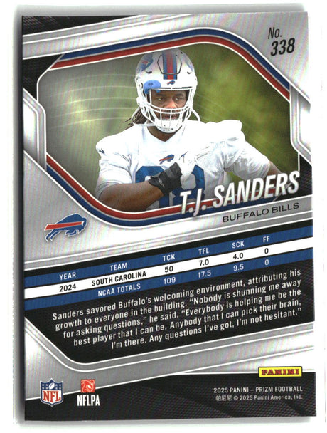 T.J. Sanders 2025 Panini Prizm #338
