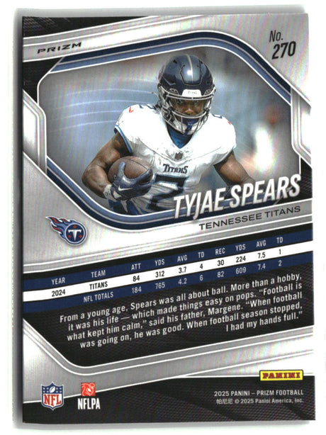 Tyjae Spears 2025 Panini Prizm Lazer #270