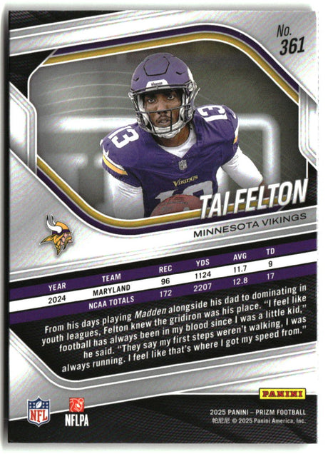 Tai Felton 2025 Panini Prizm #361